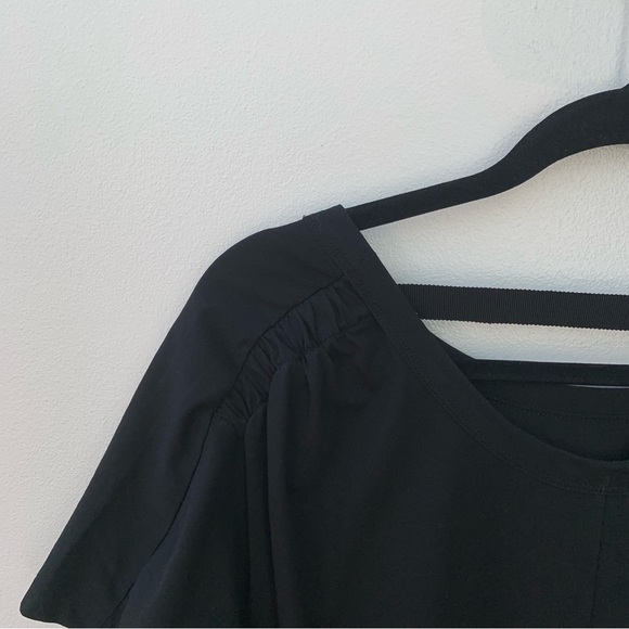 COS size Small Black T Shirt Shift Dress Short Sleeve Stretch Jersey Drop Back - Picture 7 of 10